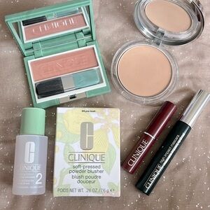 Brand New Clinique Bundle Powder Pink Blush Mascara Black Honey Lipstick Toner